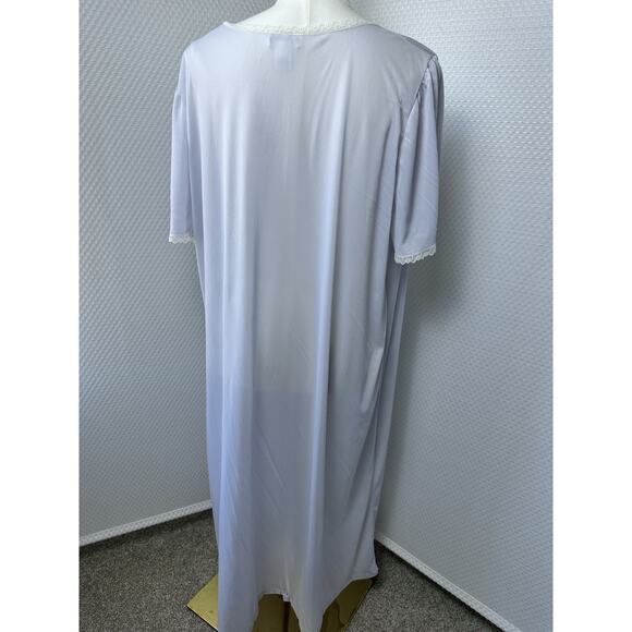VTG Sears Fundamentals Nylon Blue Nightgown Plus size 1x prairie 47” Length - Picture 5 of 5
